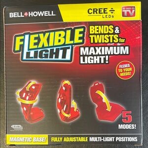 BELL & HOWELL (2) Flexible LED Adjustable Light, 5 Modes Camping Light, Red